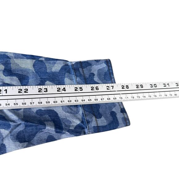 Robert Graham Romero Button Shirt Men’s Large Indigo Blue Camo Tailored Fit New - Picture 11 of 12